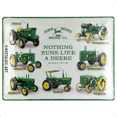 ART , Metalen Retro Bord, John Deere – Models – Geschenkidee voor tractorfans, Vintage ontwerp voor decoratie, Vintage ontwerp, 40 x 40 cm ART , Metalen Retro Bord, John Deere – Models – Geschenkidee voor tractorfans, Vintage ontwerp voor decoratie, Vintage ontwerp, 40 x 40 cm