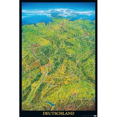 Close Up Duitsland poster Geografische panorama-kaart van de Bondsrepubliek Duitsland 61 x 91,5 cm Close Up Duitsland poster Geografische panorama-kaart van de Bondsrepubliek Duitsland 61 x 91,5 cm