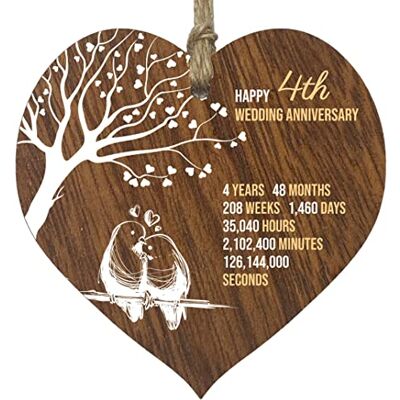 Stuff4 4e trouwdag houten hartplaat donker hout bord aandenken fruit/bloemen verjaardag vrouw man vriend vriendin plaque met citaten geschenken van de kinderen Stuff4 4e trouwdag houten hartplaat donker hout bord aandenken fruit/bloemen verjaardag vrouw man vriend vriendin plaque met citaten geschenken van de kinderen