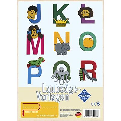 Pebaro 342S figuurzaagsjabloon van multiplex motief letters J-R, hout, DIN A4 Pebaro 342S figuurzaagsjabloon van multiplex motief letters J-R, hout, DIN A4