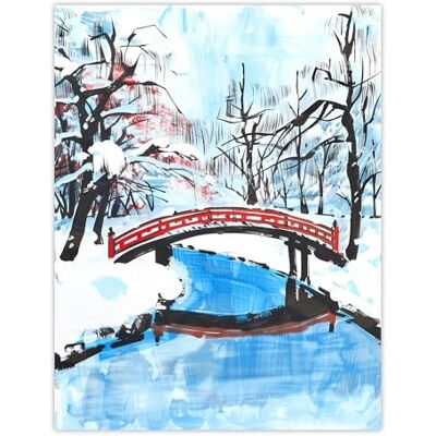 Artery8 Japanese River Bridge in Winter Forest Landscape Living Room Large Wall Art Poster Print Thick Paper 18X24 Inch Artery8 Japanese River Bridge in Winter Forest Landscape Living Room Large Wall Art Poster Print Thick Paper 18X24 Inch