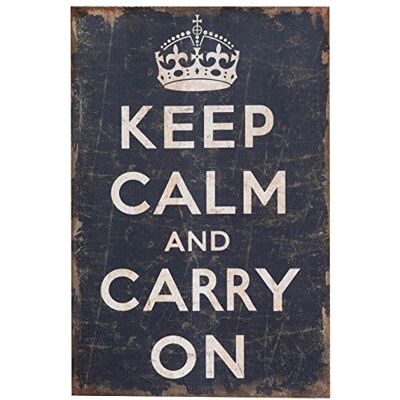 Biscottini Print 'Keep Calm And Carry On' op canvas L60xPR2xH90 cm Antiek Jute Print Canvas Antiek Ruw Biscottini Print 'Keep Calm And Carry On' op canvas L60xPR2xH90 cm Antiek Jute Print Canvas Antiek Ruw