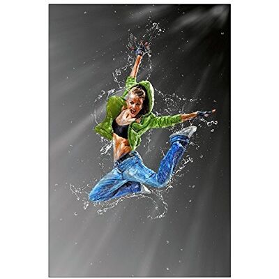 ArtPlaza Art Studio Jumping Decoratief bord, hout, meerkleurig, 60 x 90 cm ArtPlaza Art Studio Jumping Decoratief bord, hout, meerkleurig, 60 x 90 cm