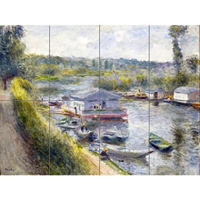 Artery8 Renoir Washhouse Boot op Basmeudon C1874 schilderij XL Giant Panel Poster (8 Secties) Artery8 Renoir Washhouse Boot op Basmeudon C1874 schilderij XL Giant Panel Poster (8 Secties)