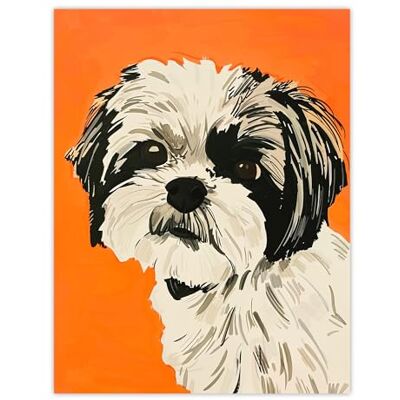 Artery8 Dog Lover Cute Shih Tzu Vibrant Orange Portrait Living Room Large Wall Art Poster Print Thick Paper 18X24 Inch Artery8 Dog Lover Cute Shih Tzu Vibrant Orange Portrait Living Room Large Wall Art Poster Print Thick Paper 18X24 Inch