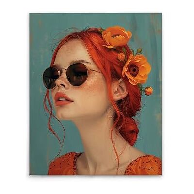 A.S. Création Canvasfoto Flowergirl wandafbeelding in oranje, blauw 40 x 50 cm DD133365 A.S. Création Canvasfoto Flowergirl wandafbeelding in oranje, blauw 40 x 50 cm DD133365