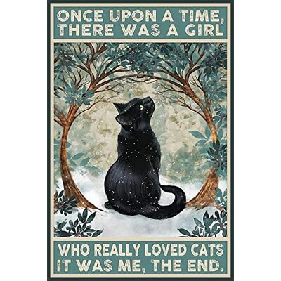 Bestylez Grappige zwarte kat borden kat foto's kat poster wanddecoratie, kattenliefhebber geschenken voor vrouwen meisje Once Upon a Time There was a Girl Who Real Loved Cats, 20 x 30 cm (513) Bestylez Grappige zwarte kat borden kat foto's kat poster wanddecoratie, kattenliefhebber geschenken voor vrouwen meisje Once Upon a Time There was a Girl Who Real Loved Cats, 20 x 30 cm (513)
