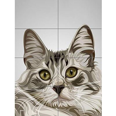 Artery8 Kattenillustratie Grijs XL Giant Paneel Poster (8 Secties) Artery8 Kattenillustratie Grijs XL Giant Paneel Poster (8 Secties)