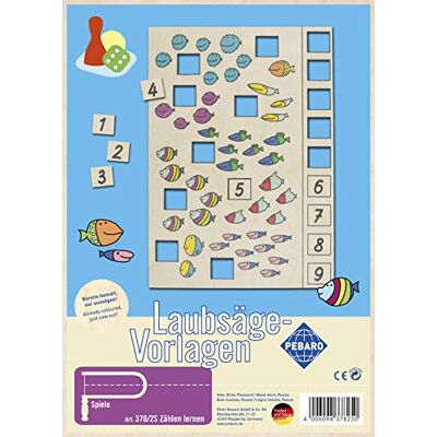 Pebaro Bladerzaagsjabloon van multiplex motief tellen leren, hout, DIN A4 Pebaro Bladerzaagsjabloon van multiplex motief tellen leren, hout, DIN A4