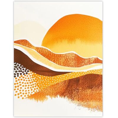 Artery8 Abstract Mountains Sunset Amber Orange Landscape Living Room Large Wall Art Poster Print Thick Paper 18X24 Inch Artery8 Abstract Mountains Sunset Amber Orange Landscape Living Room Large Wall Art Poster Print Thick Paper 18X24 Inch