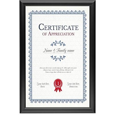 Snapezo Zwart Document Poster Frame 11x17 Inch, 2,5 cm Smalle Profiel, Voorlader Snap Frame, Muur gemonteerd, Professionele Serie Snapezo Zwart Document Poster Frame 11x17 Inch, 2,5 cm Smalle Profiel, Voorlader Snap Frame, Muur gemonteerd, Professionele Serie