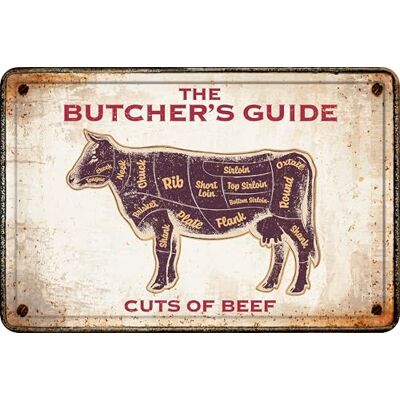 Plenty Gifts waakbord Butcher Guide vintage decoratief metalen wandbord A4 formaat 21 x 29,7 cm Plenty Gifts waakbord Butcher Guide vintage decoratief metalen wandbord A4 formaat 21 x 29,7 cm