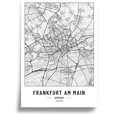 Cool Factory Poster stadskaart A2 zwart wit, papier 250 gr. afbeelding voor woonkamer en slaapkamer, zeer veel stadspatronen, minimalistische poster, perfect cadeau-idee, zonder lijst, poster Frankfurt Cool Factory Poster stadskaart A2 zwart wit, papier 250 gr. afbeelding voor woonkamer en slaapkamer, zeer veel stadspatronen, minimalistische poster, perfect cadeau-idee, zonder lijst, poster Frankfurt
