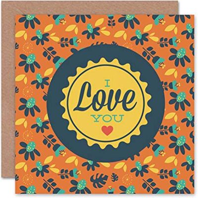 Wee Blue Coo Wenskaart met romantische valentijn, retro, bloemenmotief Wee Blue Coo Wenskaart met romantische valentijn, retro, bloemenmotief