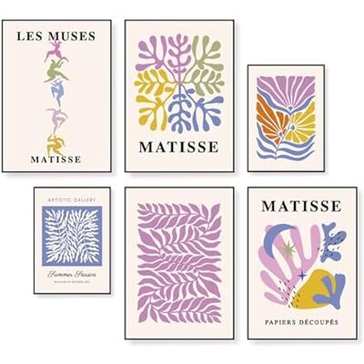 HappyMots Decoratieve posters, 6 stuks, 4 in A3 en 2 in A4, verschillende motieven, kamerdecoratie, decoratieve afbeeldingen zonder lijst HappyMots Decoratieve posters, 6 stuks, 4 in A3 en 2 in A4, verschillende motieven, kamerdecoratie, decoratieve afbeeldingen zonder lijst