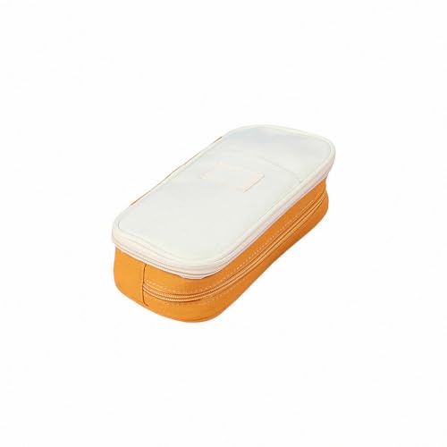 spraccueil Hoge Capaciteit Potlood Pouch Crème Etui Cool Potlood Case Pen Etui Potlood Etui Meisjes Compartiment Potlood Case Potlood Case Grote Potlood Case voor Meisjes College Essentials, Potloodetui-canvas,