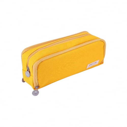 spraccueil Hoge Capaciteit Potlood Pouch Crème Etui Cool Potlood Case Pen Etui Potlood Etui Meisjes Compartiment Potlood Case Potlood Case Grote Potlood Case voor Meisjes College Essentials, Potlood Cases-geel,