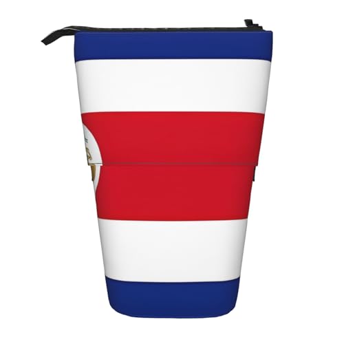 KHiry Mexicaans-Amerikaanse Vlag Gedrukt Etui Staande Pen Houder Telescopische Potlood Pouch Oxford Doek Pop Up Tas Voor Kantoor Midden, Costa Rica Vlag, Eén maat, Tas Organizer