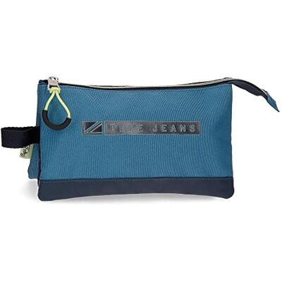 Pepe Jeans Duncan pennenetui, drievoudig, blauw, 22 x 12 x 5 cm, polyester Pepe Jeans Duncan pennenetui, drievoudig, blauw, 22 x 12 x 5 cm, polyester