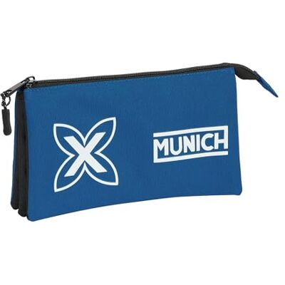 SAFTA MUNICH ULTRAMAR Etui met drie vakken, voor kinderen, ideaal voor kinderen op schoolleeftijd, comfortabel en veelzijdig, kwaliteit en duurzaamheid, 22 x 3 x 12 cm, kleur, Overzee blauw, SAFTA MUNICH ULTRAMAR Etui met drie vakken, voor kinderen, ideaal voor kinderen op schoolleeftijd, comfortabel en veelzijdig, kwaliteit en duurzaamheid, 22 x 3 x 12 cm, kleur, Overzee blauw,