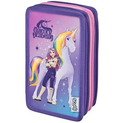 Scooli Tripledecker Unicorn Academy – etui met drie vakken voor school, gevuld met kwalitatieve pennen en accessoires – ideaal voor school en vrije tijd – vanaf 6 jaar Scooli Tripledecker Unicorn Academy – etui met drie vakken voor school, gevuld met kwalitatieve pennen en accessoires – ideaal voor school en vrije tijd – vanaf 6 jaar