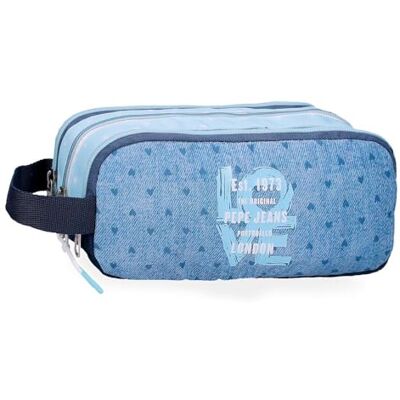 Pepe Jeans Noni Denim etui met 3 vakken, blauw, 22 x 10 x 9 cm, polyester, van Joumma Bags, Blauw, Eén maat, Drievoudig etui Pepe Jeans Noni Denim etui met 3 vakken, blauw, 22 x 10 x 9 cm, polyester, van Joumma Bags, Blauw, Eén maat, Drievoudig etui