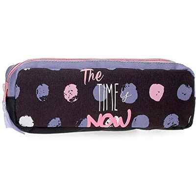 ROLL ROAD The Time is Now pennenetui, zwart, 22 x 7 x 3 cm, polyester, Blanco Y Gris, etui ROLL ROAD The Time is Now pennenetui, zwart, 22 x 7 x 3 cm, polyester, Blanco Y Gris, etui