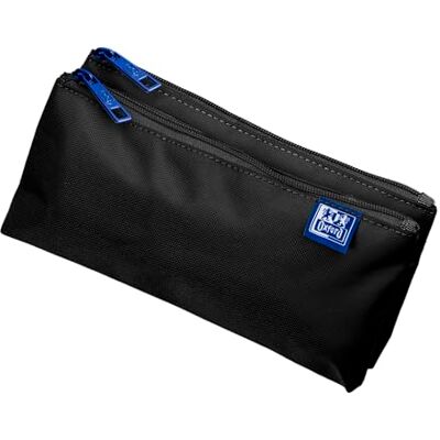 Oxford Pennenetui van polyester, duurzaam, dubbel, zwart, 22x8x10 cm, Etui Oxford Pennenetui van polyester, duurzaam, dubbel, zwart, 22x8x10 cm, Etui