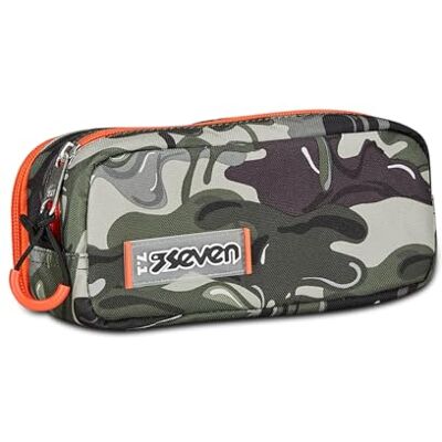 Seven School-etui met 2 ritssluitingen, groen oranje, Lightventure, dubbel vak met organizer, vakken en elastieken voor pennen, accessoires, rugzak, medium, bovenaan, kinderen, jongens, Oranje, Eén Seven School-etui met 2 ritssluitingen, groen oranje, Lightventure, dubbel vak met organizer, vakken en elastieken voor pennen, accessoires, rugzak, medium, bovenaan, kinderen, jongens, Oranje, Eén