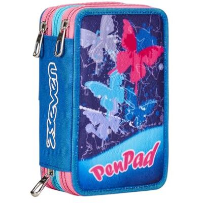 Seven Pen Pad etui met 3 vakken, lichtblauw, drievoudig, compleet met potloden, viltstiften, kleuren, accessoires, rugzak, basisschool, medium, top, meisjes en meisjes, Lichtblauw, Eén maat, school Seven Pen Pad etui met 3 vakken, lichtblauw, drievoudig, compleet met potloden, viltstiften, kleuren, accessoires, rugzak, basisschool, medium, top, meisjes en meisjes, Lichtblauw, Eén maat, school
