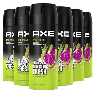 AXE Epic Fresh Deodorant Bodyspray, voor effectieve bescherming 6 x 150 ml Voordeelverpakking AXE Epic Fresh Deodorant Bodyspray, voor effectieve bescherming 6 x 150 ml Voordeelverpakking