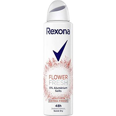 Rexona Deodorant Spray Flower Fresh Deo zonder aluminium met 48 uur bescherming tegen lichaamsgeur, 150 ml, 1 stuk Rexona Deodorant Spray Flower Fresh Deo zonder aluminium met 48 uur bescherming tegen lichaamsgeur, 150 ml, 1 stuk