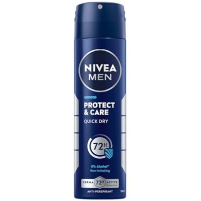 NIVEA Men Protection & Care Spray in verpakking van 6 (6 x 200 ml) mannen deodorant met maximale bescherming 48 uur anti-transpirant spray herenverzorging 0% alcohol NIVEA Men Protection & Care Spray in verpakking van 6 (6 x 200 ml) mannen deodorant met maximale bescherming 48 uur anti-transpirant spray herenverzorging 0% alcohol