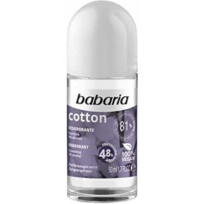 Babaria Desodorant Roll-On Cotton 50ml Babaria Desodorant Roll-On Cotton 50ml
