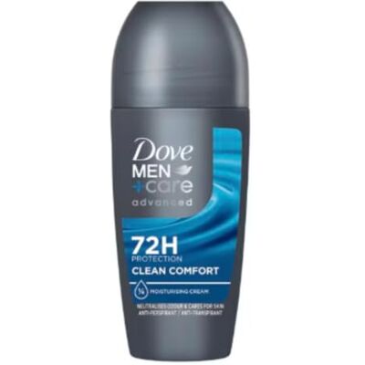 Dove Men+Care Advanced Clean Comfort Deodorant met 72 uur tegen lichaamsgeur en okselzweet, met Triple Action Technology, 6 x 50 ml Dove Men+Care Advanced Clean Comfort Deodorant met 72 uur tegen lichaamsgeur en okselzweet, met Triple Action Technology, 6 x 50 ml