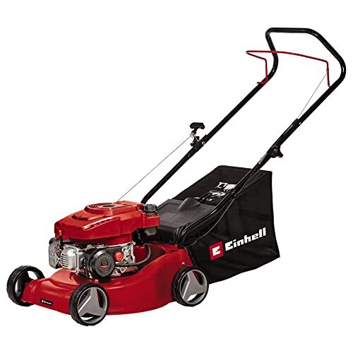 Einhell Benzine Grasmaaier GC-PM 40/2 (2 kW, 1-cilinder, 4-taktmotor, cilinderinhoud 132 cm³, 45 L opvangzak met vulstandniveau-indicator, maaibreedte 40 cm, aanbevolen tot 800 m²)