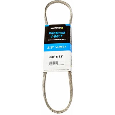 MaxPower V-riemen 347438, versterkt met kevlar, 3/8" x 33" 3L330 buitenlengte L(a) 850 mm. MaxPower V-riemen 347438, versterkt met kevlar, 3/8" x 33" 3L330 buitenlengte L(a) 850 mm.