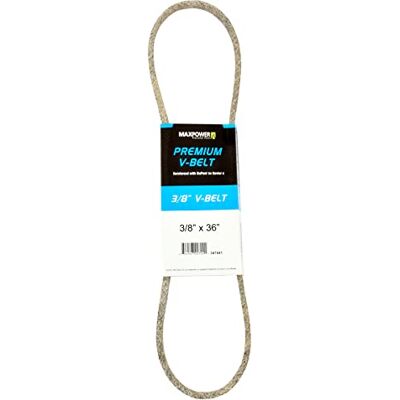 MaxPower V-riemen 347441, versterkt met kevlar, 3/8" x 36" 3L360 buitenlengte L(a) 920 mm. MaxPower V-riemen 347441, versterkt met kevlar, 3/8" x 36" 3L360 buitenlengte L(a) 920 mm.