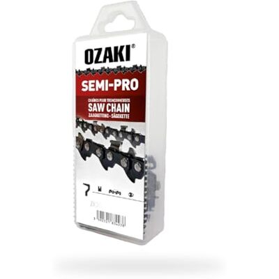 Ozaki Kettingzaagketting .325 E62 – Semi-Pro – 1,6 mm (0,063 inch) – halfvierkant beitelprofiel – 62 aandrijvingen – 38 cm Ozaki Kettingzaagketting .325 E62 – Semi-Pro – 1,6 mm (0,063 inch) – halfvierkant beitelprofiel – 62 aandrijvingen – 38 cm