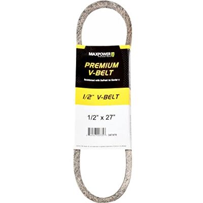 MaxPower V-riemen 347470, versterkt met kevlar, 1/2" x 27" 4L270 buitenlengte L(a) 690 mm. MaxPower V-riemen 347470, versterkt met kevlar, 1/2" x 27" 4L270 buitenlengte L(a) 690 mm.