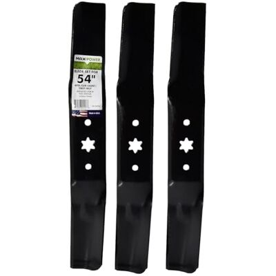 MaxPower 3 Blade Set for Many, Craftsman Mowers for 54" Cut MTD/Cub Cadet/Troy-Bilt Replaces 942-05056a, 742-05056, Limited Edition MaxPower 3 Blade Set for Many, Craftsman Mowers for 54" Cut MTD/Cub Cadet/Troy-Bilt Replaces 942-05056a, 742-05056, Limited Edition