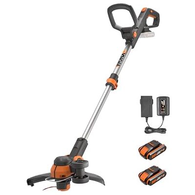 WORX WG163E Draadloze grasmaaier, 18 V (20 V max) met commandostroom en 2 batterijen, kantensnijder WORX WG163E Draadloze grasmaaier, 18 V (20 V max) met commandostroom en 2 batterijen, kantensnijder