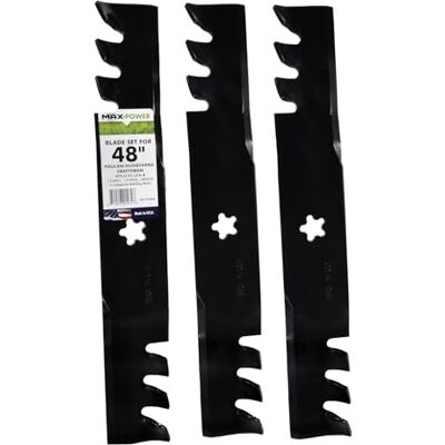 MaxPower 561735XB Commerciële Mulching Blade Set voor 48" Cut Craftsman, Husqvarna, Poulan vervangt OEM 173921 en 532173921, zwart MaxPower 561735XB Commerciële Mulching Blade Set voor 48" Cut Craftsman, Husqvarna, Poulan vervangt OEM 173921 en 532173921, zwart