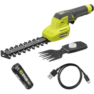 RYOBI RY4CGSA-120 Accugras- en struikschaar, 4 V, incl. 2,0 Ah accu en oplaadkabel USB-C RYOBI RY4CGSA-120 Accugras- en struikschaar, 4 V, incl. 2,0 Ah accu en oplaadkabel USB-C