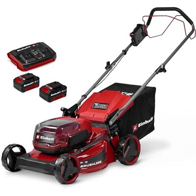 Einhell accu grasmaaier GC-CM 36/46 S Li BL Kit PXC 36 V maaibreedte 46 cm tot 500 m² borstellos opvangbak van 50 l 2x 4,0 Ah accu’s & duo-lader Einhell accu grasmaaier GC-CM 36/46 S Li BL Kit PXC 36 V maaibreedte 46 cm tot 500 m² borstellos opvangbak van 50 l 2x 4,0 Ah accu’s & duo-lader