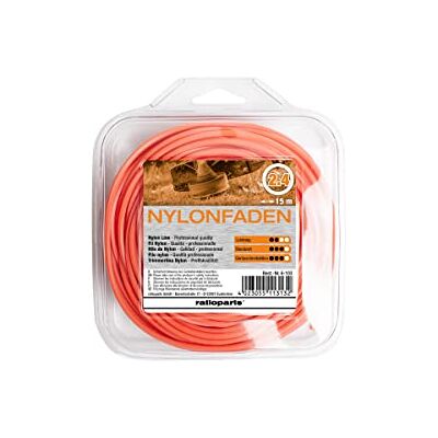 Ratioparts nylondraad 2,4 mm copolymeer 15 m trimmerdraad rond maaidraad, oranje Ratioparts nylondraad 2,4 mm copolymeer 15 m trimmerdraad rond maaidraad, oranje