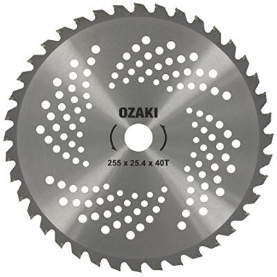 Ozaki Lemmet met 40 tanden voor bosmaaier tanden met hardmetalen punt snijbreedte 255 mm dikte 1,3 mm boring 25,4 mm Ozaki Lemmet met 40 tanden voor bosmaaier tanden met hardmetalen punt snijbreedte 255 mm dikte 1,3 mm boring 25,4 mm