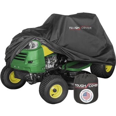 Tough Cover Hoes voor zitmaaier, 229 x 142 x 150 cm, zwart, voor zero-turn maaiers, waterdicht, uv- en sneeuwbestendige hoes voor buitenopslag met trekkoord en stofbescherming voor tractoraccessoires Tough Cover Hoes voor zitmaaier, 229 x 142 x 150 cm, zwart, voor zero-turn maaiers, waterdicht, uv- en sneeuwbestendige hoes voor buitenopslag met trekkoord en stofbescherming voor tractoraccessoires
