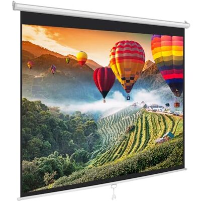 Pyle Oprolbaar Projectiescherm 84 Inch, Ophangbaar Beeldscherm met Automatisch Vergrendelingssysteem, Mat Wit Doek, Zwarte Rand, Plafond- of Wandmontage, Voor Thuisbioscoop of Kantoor, 128 x 171 cm Pyle Oprolbaar Projectiescherm 84 Inch, Ophangbaar Beeldscherm met Automatisch Vergrendelingssysteem, Mat Wit Doek, Zwarte Rand, Plafond- of Wandmontage, Voor Thuisbioscoop of Kantoor, 128 x 171 cm