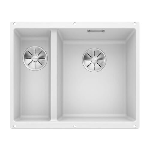 Blanco SUBLINE 340/160-U- 523562 onderbouw dubbele spoelbak voor de keuken voor 60 cm brede onderkasten van silgraniet 60 cm onderkast- wit